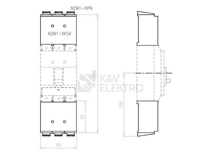 Obrázek produktu Kryt pro tunelové svorky/kabel.oka 3pól EATON NZM1-XKSA 260021 1