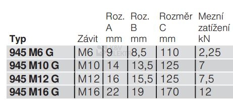 Obrázek produktu Šroub napínací OBO 945 M10 G 7kN 5300053 1