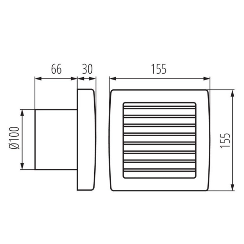 Axiální koupelnový ventilátor Kanlux TWISTER AOL100T 70953 s automatickou žaluzií a časovým doběhem (obrázek 3)