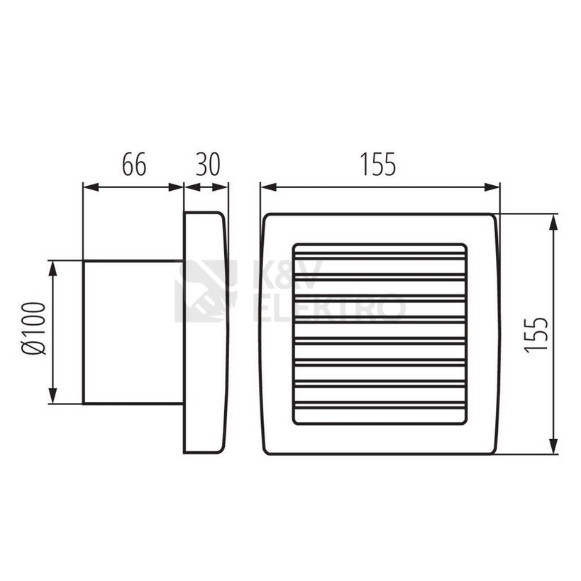 Obrázek produktu Axiální koupelnový ventilátor Kanlux TWISTER AOL100B 70926 s automatickou žaluzií 1