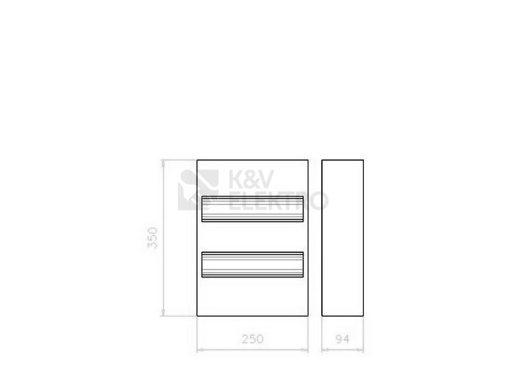 Obrázek produktu Rozvodnice EATON BC-A-2/26-A na omítku bez dveří 26M 101555 1