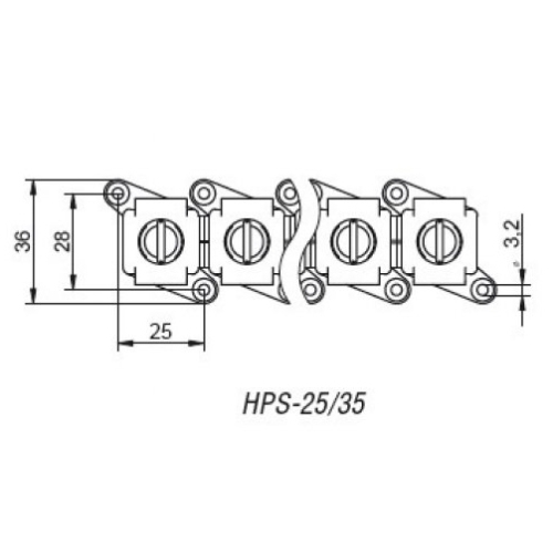 Svorka průchozí izolovaná Elektro Bečov HPS-25/35 12pólů J441400