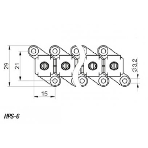 Svorka průchozí izolovaná Elektro Bečov HPS-6 12pólů J441100
