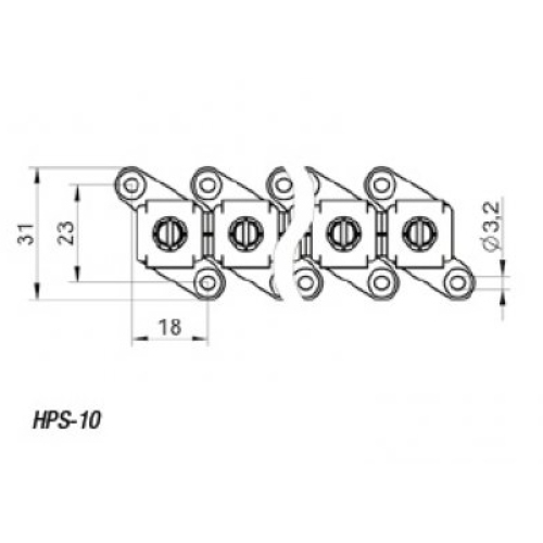 Svorka průchozí izolovaná Elektro Bečov HPS-10 12pólů J441200