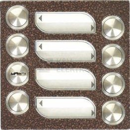 Obrázek produktu Modul tlačítkový se zámkem KARAT 4+n 7tl. TT 4FN 230 87.1 (antika měděná) 0