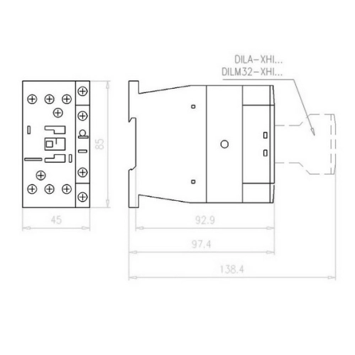 Stykač DILM32-01 32A/15kW AC-3 45A AC-1 1V 24V EATON DILM32-01(RDC24) 277306 (obrázek 6)