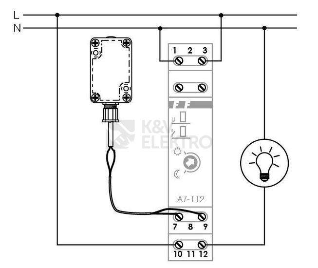 Obrázek produktu Soumrakový spínač AZ-112 PLUS s čidlem 1000913 6