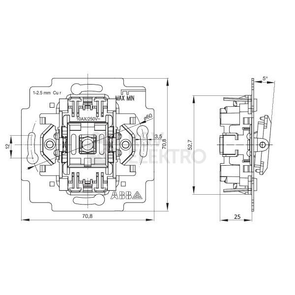 Obrázek produktu ABB vypínač č.6+6 dvojitý 3559-A52345 2