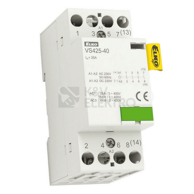 Obrázek produktu Instalační stykač 4x25A ELKO EP VS425-04 230V AC/DC 209970700026 0