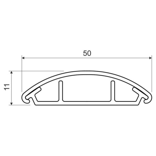 Přechodová podlahová lišta KOPOS LO 50 KD 2m světle šedá