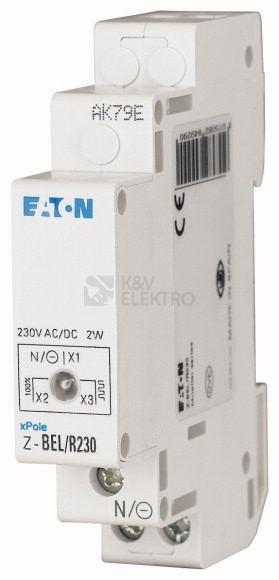 Obrázek produktu Světelné návěstí červená s blikáním 230V AC/DC EATON Z-BEL/R230 284929 0