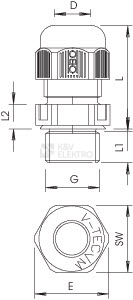 Obrázek produktu Kabelová vývodka OBO V-TEC VM25 LGR světle šedá 2022868 2