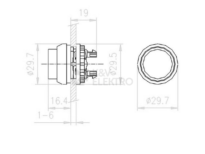 Obrázek produktu Hlavice ovládací červená s aretací M22-DRH-R /216667/ 1