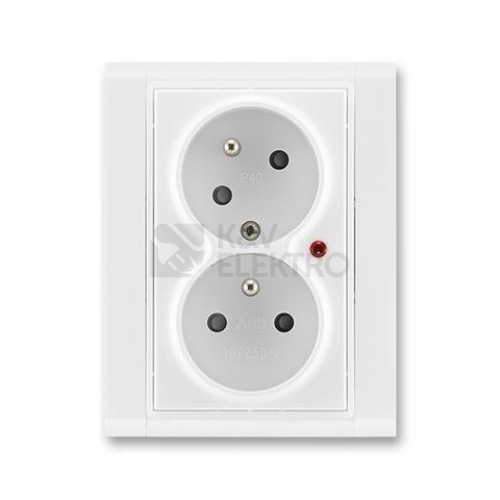 ABB Time dvojzásuvka bílá/bílá 5593F-C02357 03 s přepěťovou ochranou