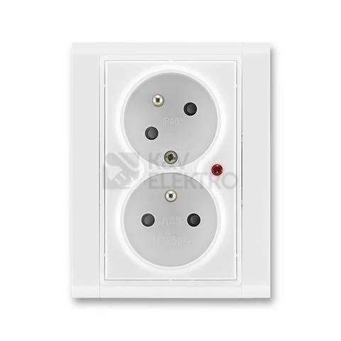 Obrázek produktu ABB Time dvojzásuvka bílá/bílá 5593F-C02357 03 s přepěťovou ochranou 0