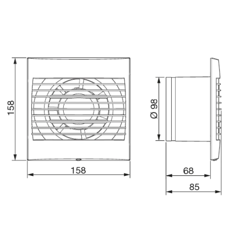 Axiální ventilátor do koupelny se zpětnou klapkou Soler&Palau DECOR 100/CZ/12V (obrázek 3)