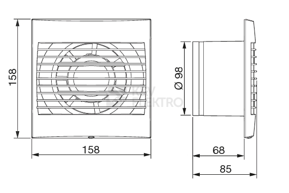 Obrázek produktu  Axiální ventilátor do koupelny se zpětnou klapkou Soler&Palau DECOR 100/CZ/12V 1