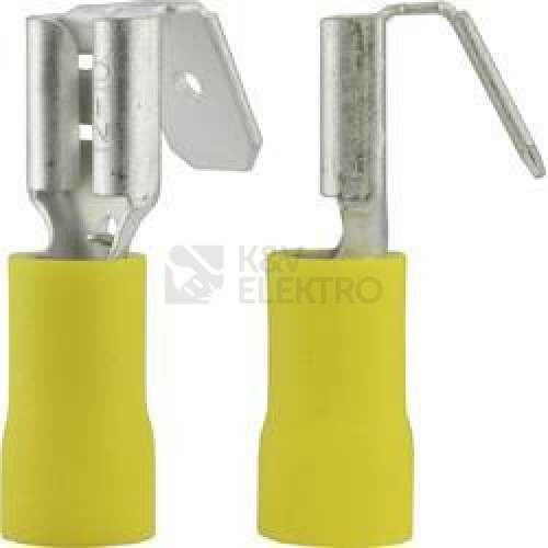 Konektor faston s izolací GF-FM 608 žlutá, 6,3x0,8mm, 4-6mm2