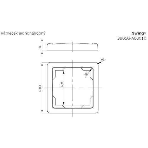 ABB Swing rámeček jasně bílá 3901G-A00010 B1