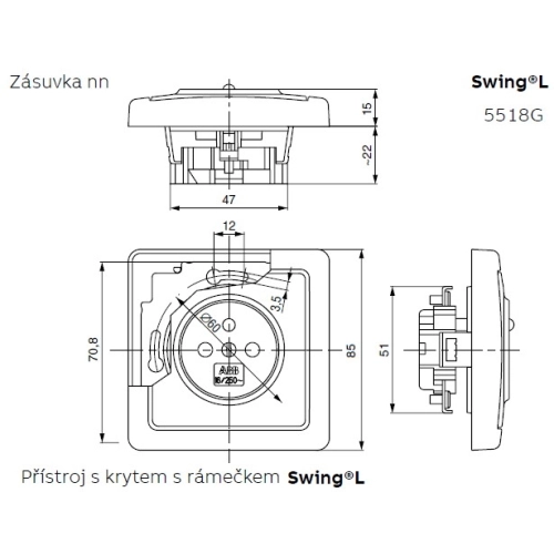 ABB Swing (L) zásuvka hnědá 5518G-A02349 H1 (obrázek 3)