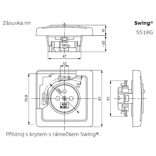 ABB Swing (L) zásuvka krémová 5518G-A02349 C1