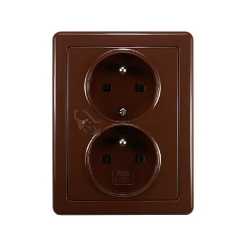 ABB Swing dvojzásuvka s přepěťovou ochranou hnědá 5592G-C02349 H1