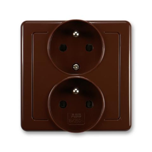 ABB Swing dvojzásuvka hnědá 5512G-C02249 H1 polozapuštěná