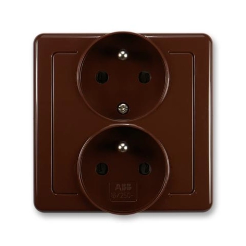 ABB Swing dvojzásuvka hnědá 5512G-C02249 H1 polozapuštěná