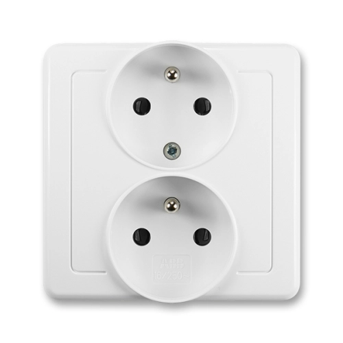 ABB Swing dvojzásuvka jasně bílá 5512G-C02249 B1 polozapuštěná