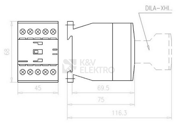 Obrázek produktu EATON STYKAC DILA-40(230V50HZ,240V60HZ) 4A 4Z 1