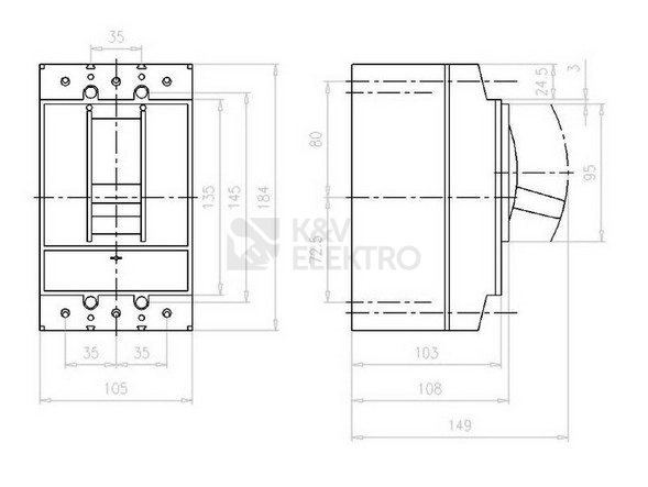 Obrázek produktu Výkonový vypínač EATON LN2-160-I 160A 112002 1