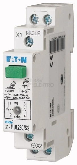 Obrázek produktu Modulové tlačítko EATON Z-PUL230/SS s LED signálkou 2NO 16A 276297 0