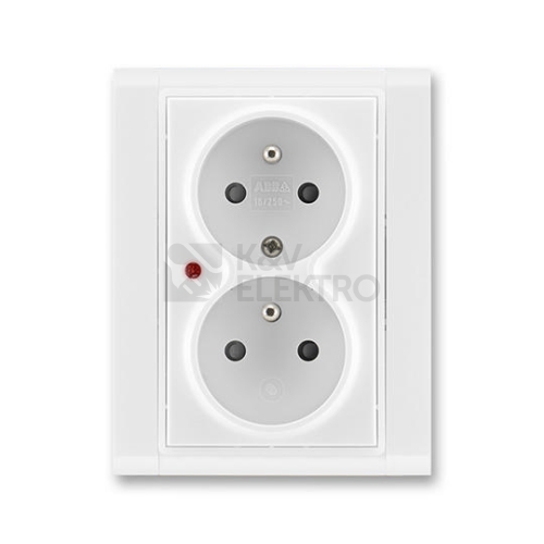 ABB Time dvojzásuvka bílá/bílá 5592F-C02359 03 s přepěťovou ochranou
