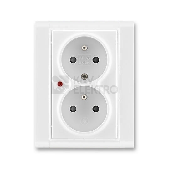 Obrázek produktu ABB Time dvojzásuvka bílá/bílá 5592F-C02359 03 s přepěťovou ochranou 0