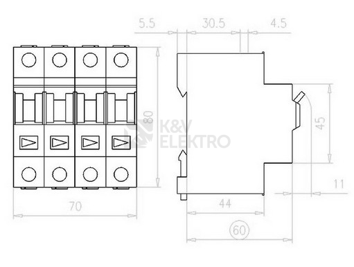 Obrázek produktu Instalační vypínač EATON IS-25/4 25A 276265 1