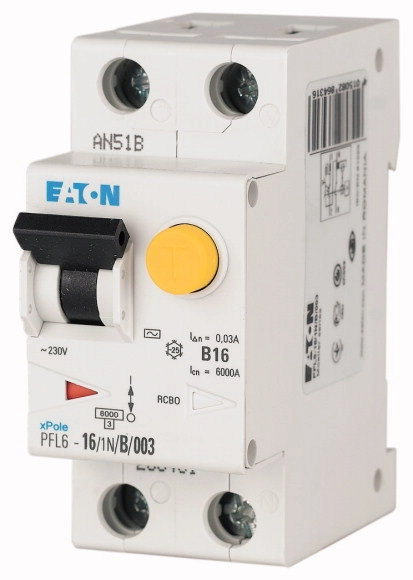 Proudový chránič s jističem EATON PFL6-13/1N/B/003 13A 30mA AC 286430