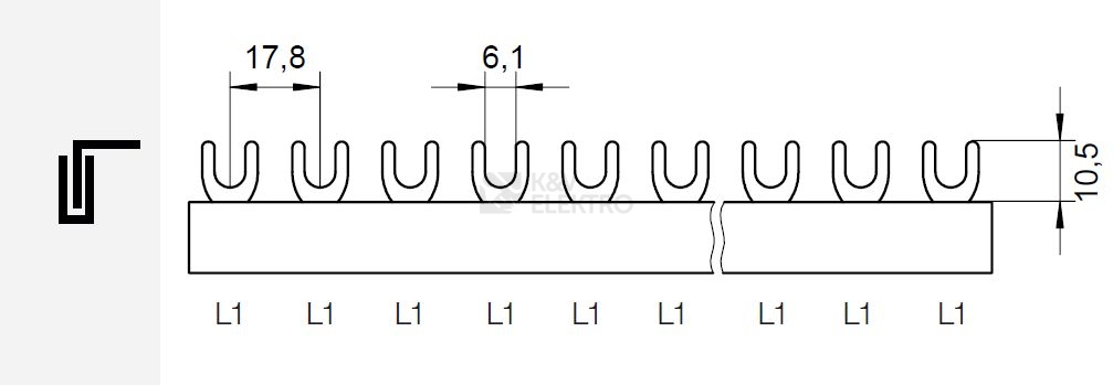 Obrázek produktu Propojovací lišta G-1L-210/12 ISO 1
