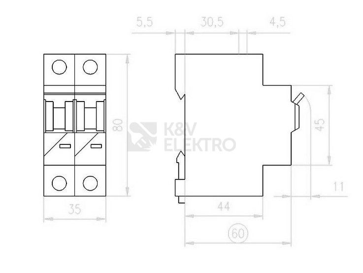 Obrázek produktu Jistič EATON PL6-C63/2 63A 286573 1