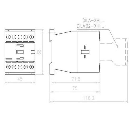 Stykač DILM12-10 12A AC-3 22A AC-1 1Z 24V EATON DILM12-10(24V50/60HZ) 276834 (obrázek 5)