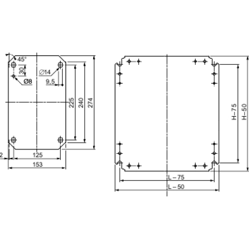 Levně Plný montážní panel 500X400 Schneider Electric NSYMM54