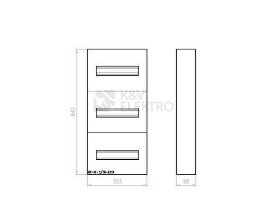 Obrázek produktu Rozvodnice EATON BC-O-3/36-ECO na omítku průhledné dveře 36M 284640 1