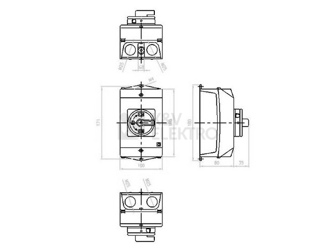 Obrázek produktu Vačkový vypínač EATON P1-25/I2/SVB 207293 1