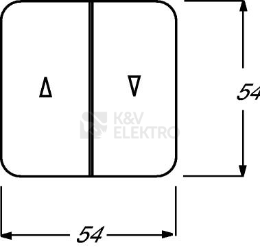 Obrázek produktu ABB kryt vypínače žaluziového kolébkového dělený s potiskem alpská bílá 1713-0-0163 (2CKA001713A0163) 1