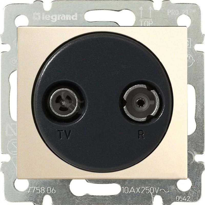 Obrázek produktu Legrand Valena béžová zásuvka TV-RD průběžná 774334 0