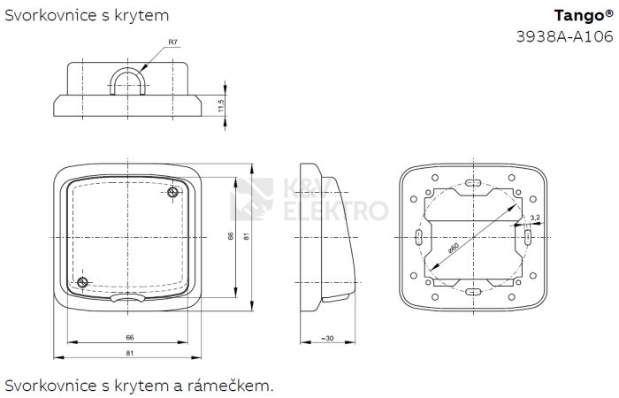 Obrázek produktu ABB Tango svorkovnice s krytem černá 3938A-A106 N 1