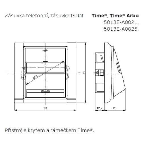 ABB Time, Time Arbo kryt zásuvky ISDN titanová 5013E-A00252 08 (obrázek 2)