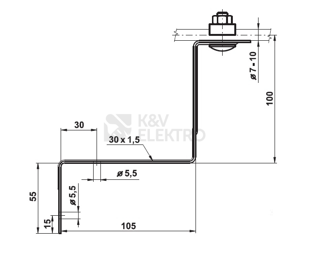 Obrázek produktu Podpěra vedení pod tašky PV 11b Cu TREMIS V770 1