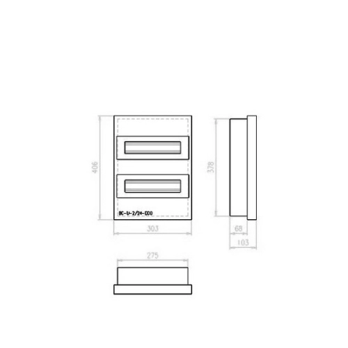 Rozvodnice pod omítku BC-U-2/24-ECO průhledné dveře 24M 280356 (obrázek 3)