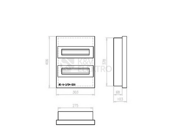 Obrázek produktu Rozvodnice pod omítku BC-U-2/24-ECO průhledné dveře 24M 280356 1