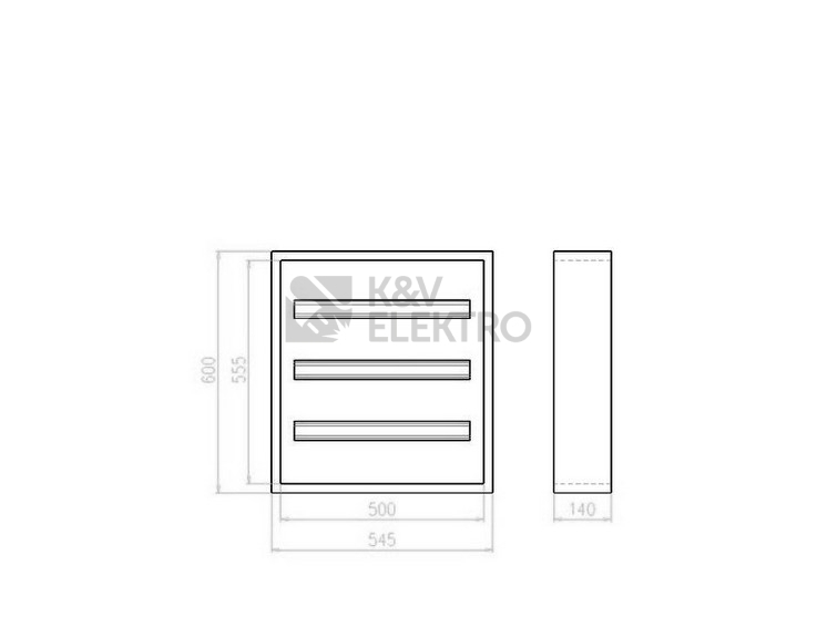 Obrázek produktu Rozvodnice EATON BF-O-3/72-G-C na omítku šedé dveře 72M 283044 1